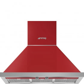smeg chimney hood red
