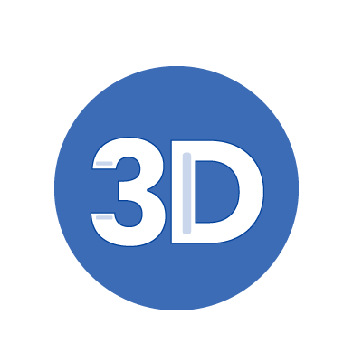 An icon that shows the 3D function