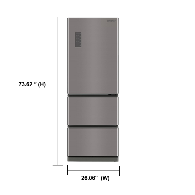 An image that represents the Dimchae Standing Type Kimchi Refrigerator measurements