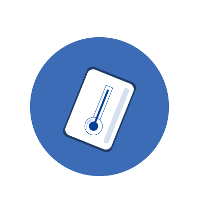 An icon that represents the temperature control