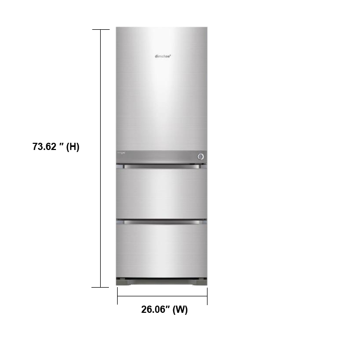 An image that represents the Dimchae Kimchi Refrigerator 330L measurements