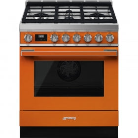 Smeg Portofino Pro-Style All-Gas Range orange