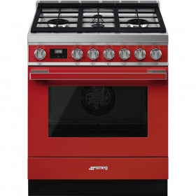 Smeg Portofino Pro-Style All-Gas Range red