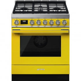 Smeg Portofino Pro-Style All-Gas Range yellow