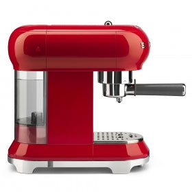 Smeg 50's Retro Style Aesthetic Espresso red side 2