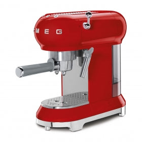 Smeg 50's Retro Style Aesthetic Espresso red side