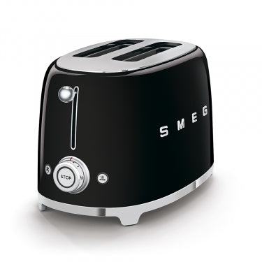 Smeg - 50's Retro Style Aesthetic 2 Slice Toaster black side view