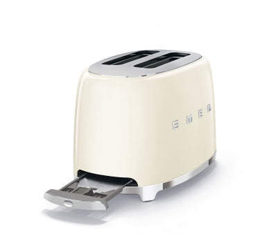 Smeg - 50's Retro Style Aesthetic 2 Slice Toaster white open view