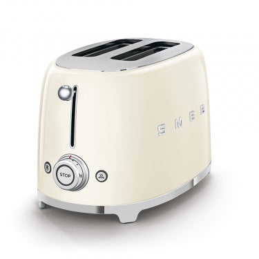 Smeg - 50's Retro Style Aesthetic 2 Slice Toaster white side view