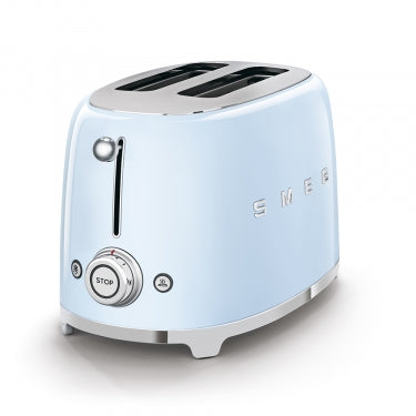 Smeg - 50's Retro Style Aesthetic 2 Slice Toaster light blue side view