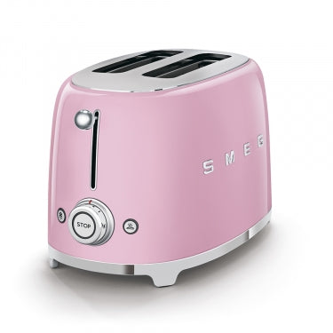 Smeg - 50's Retro Style Aesthetic 2 Slice Toaster pink side view