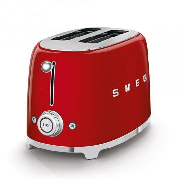 Smeg - 50's Retro Style Aesthetic 2 Slice Toaster red side view