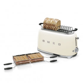 Smeg 50's Retro Style Aesthetic 4x2 Slice Toaster cream side