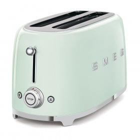 Smeg 50's Retro Style Aesthetic 4x2 Slice Toaster pastel green side
