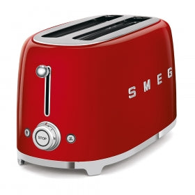 Smeg 50's Retro Style Aesthetic 4x2 Slice Toaster red side
