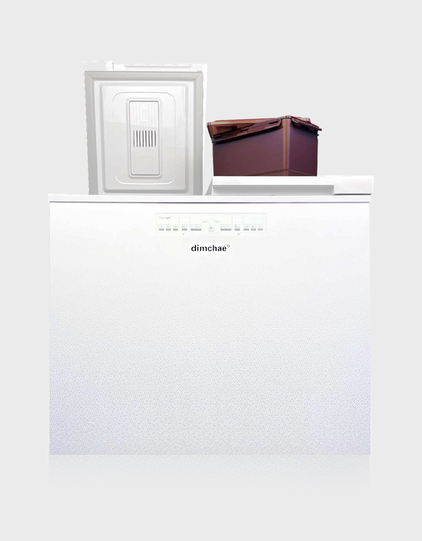 An image that represents the Dimchae Kimchi Refrigerator 180L with the containers on the top